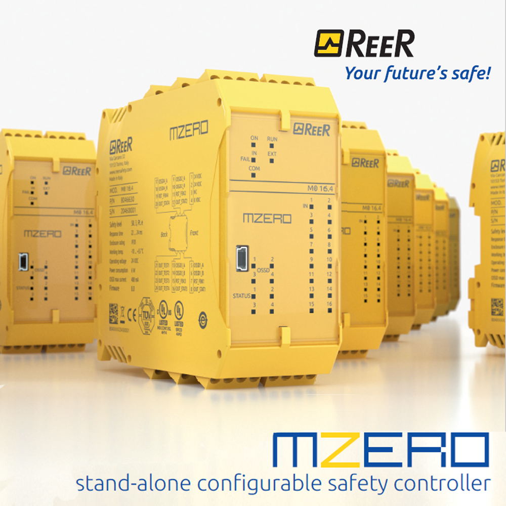 1100205 REER STAND-ALONE MASTER, 16 INPUT/4 OSSD PAIRS(SIL 3)4 SINGLE INPUTS, CLAMP TERM-BLOCK(MZERO 16.4 C)